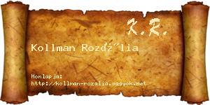 Kollman Rozália névjegykártya